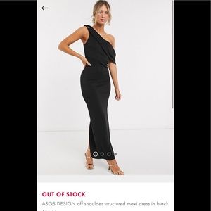 ASOS off the shoulder maxi dress